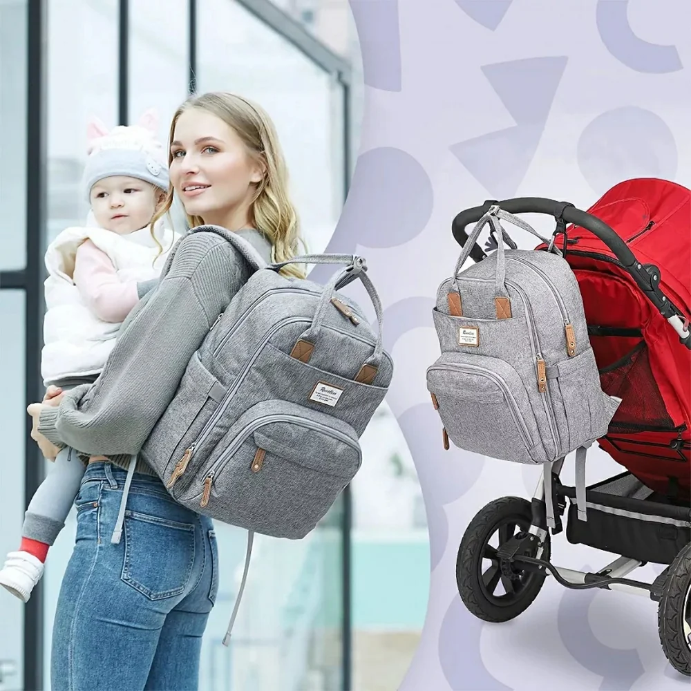 RUVALINO Large Diaper Bag Backpack, Multifunction Travel Maternity Baby Changing